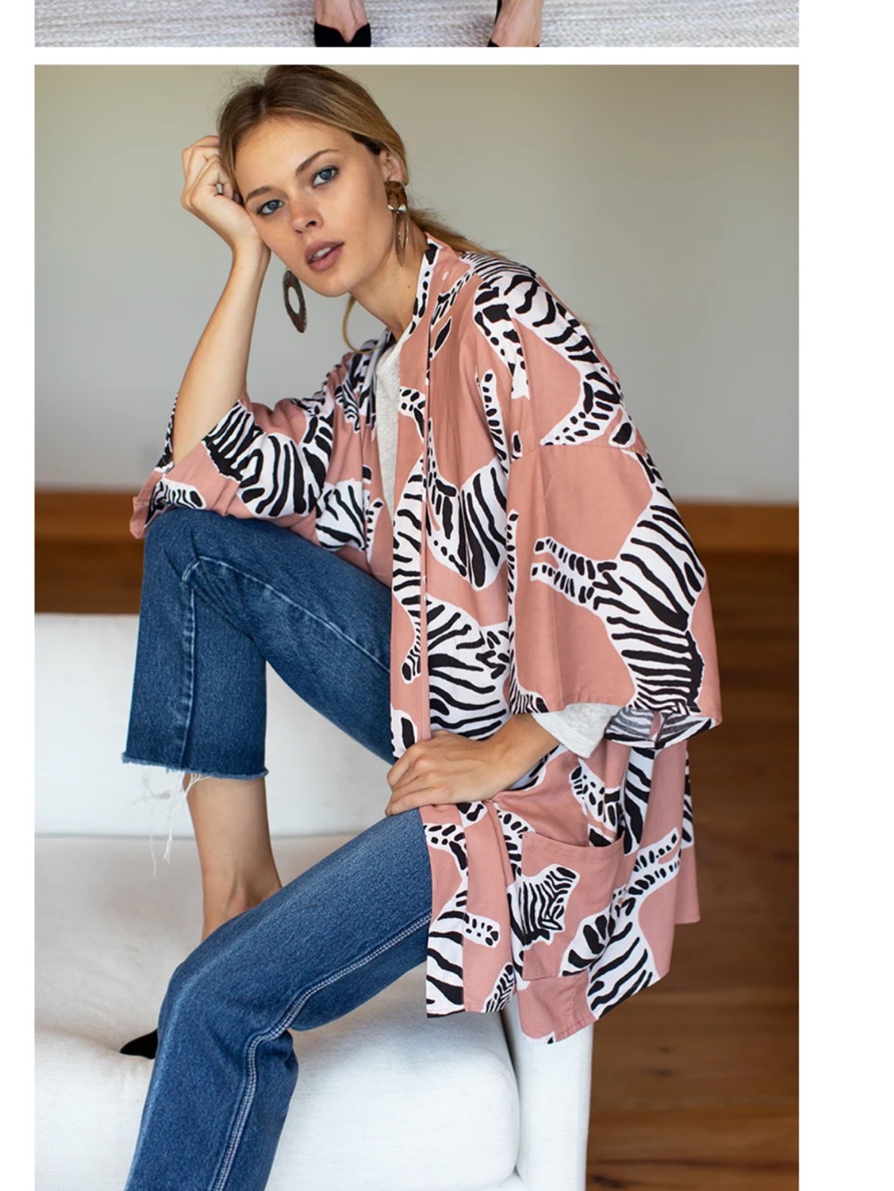 Emerson Fry FETE KIMONO - ZEBRA MUTED CLAY